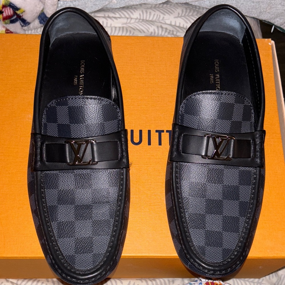 Louis Vuitton Checkered Black Loafers for Men